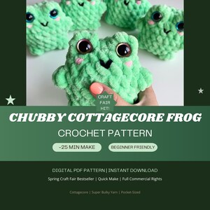 Chubby Frog Crochet Pattern | Cottagecore Amigurumi PDF (Digital Download)