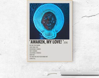 Childish Gambino Poster, Alternative Album Cover,  Vintage, Room Decor, College Dorm, A4, A3, A2, A1, A0