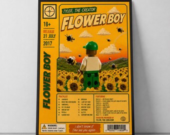 Poster d'album Flower Boy de Tyler The Creator, poster inspiré de LEGO, poster de la liste des pistes d'album, cadeau pour les mélomanes, (A4, A3, A2, A1, A0)