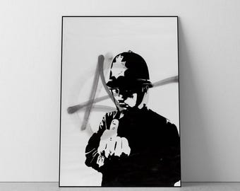 Graffiti Poster, Police Graphic Poster,  Vintage, Room Decor, College Dorm, c