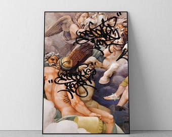 Givenchy Graffiti Poster, ,  Vintage, Room Decor, College Dorm, A4, A3, A2, A1, A0