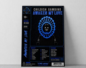 Poster d'album « Awaken, mon amour » enfantin de Gamino, poster inspiré de LEGO, pochette d'album alternative, cadeau pour les mélomanes, (A4, A3, A2, A1, A0)