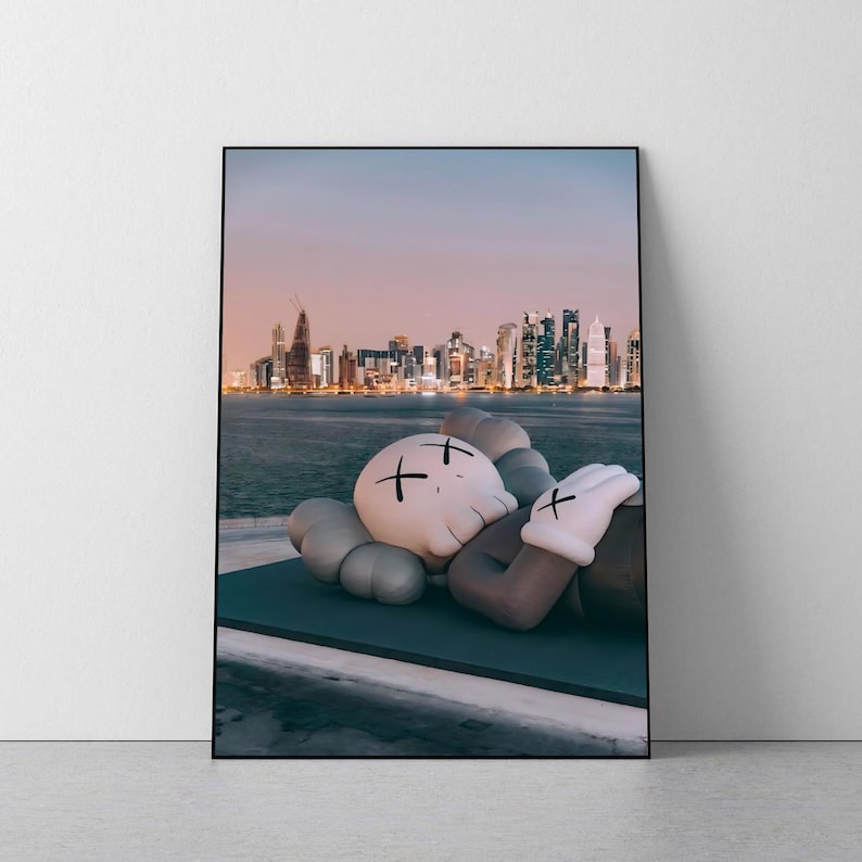 Vintage KAWS Poster, Room Decor, College Dorm, (A4-A0) image 1
