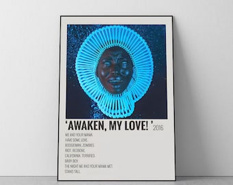 Childish Gambino Poster, Alternative Album Cover,  Vintage, Room Decor, College Dorm, A4, A3, A2, A1, A0