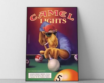 Vintage Camel Cigarettes Poster, Y2K, 2000s, Aesthetic, Retro, Wall Art, Room Decor, Uni Room, Art, A4, A3, A2, A1, A0