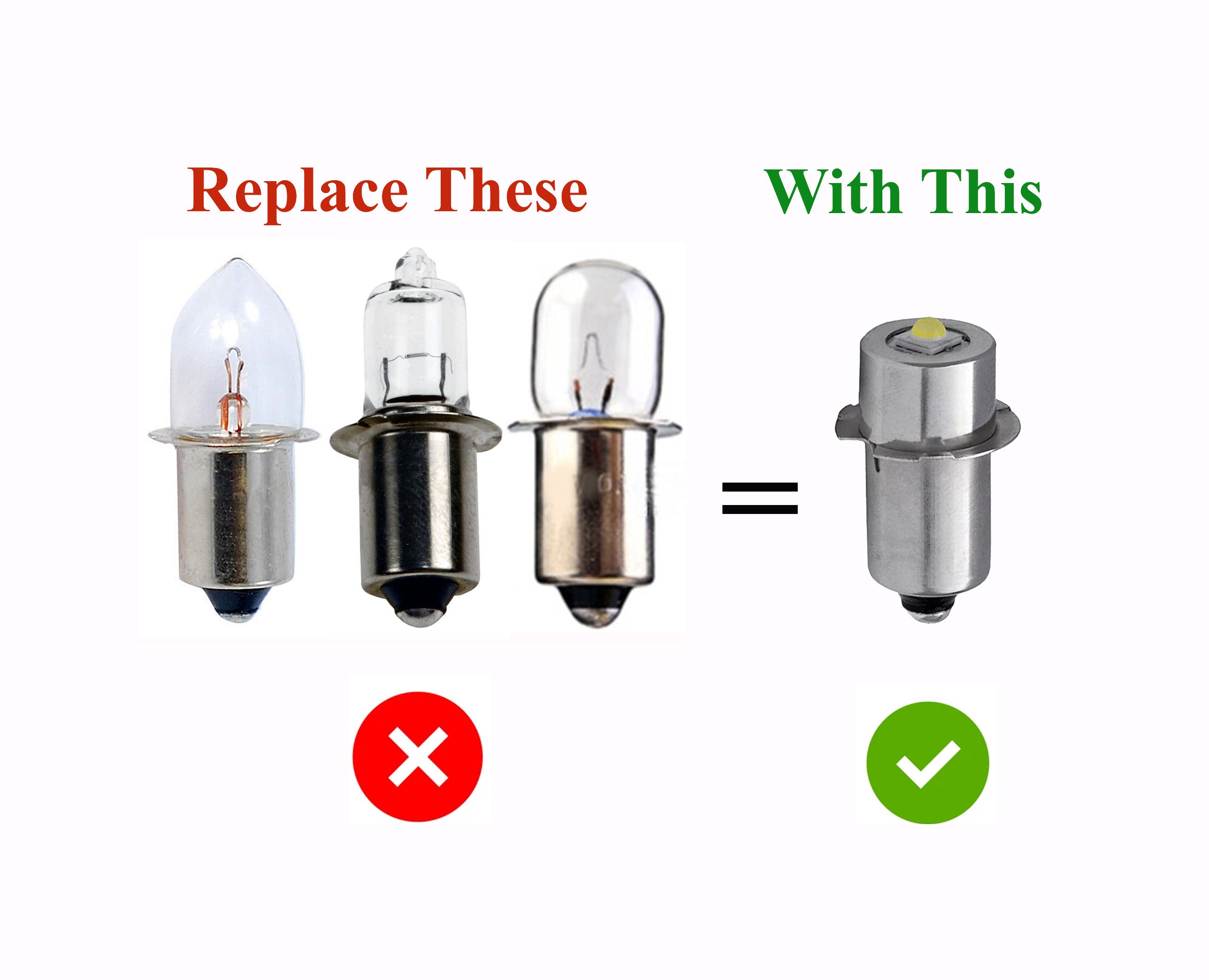 10 Pack - 18V Xenon Flashlight/Torch Bulbs For Makita, Bosch, DeWalt, Ryobi, AEG Tools