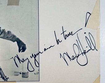 Affiche de cinéma vintage signée par Mark Hamill - Star Wars : L'Empire contre-attaque (Autographe de Luke Skywalker + Inscription)