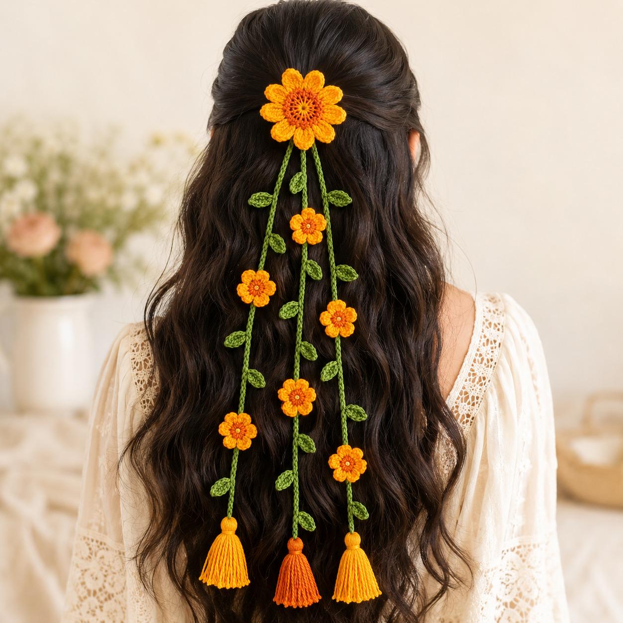5 Crochet Wedding Decorations Perfect for Your Big Day 4 Crochet Daisy Hair Vine