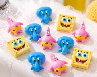 SpongeBob Patrick Squidward Soaps | Kids Mini Character Bath Soaps (15 Piece Set)