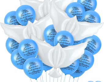 36Pcs Memorial Balloons with Peace Dove Balloons, Remembrance Helium Decorations for Funeral, Memorial Service, Anniversary & Tribute