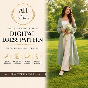 Women Elegant Drape Coat  dress Pattern