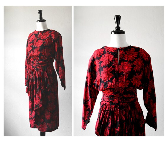 red and black rose dress