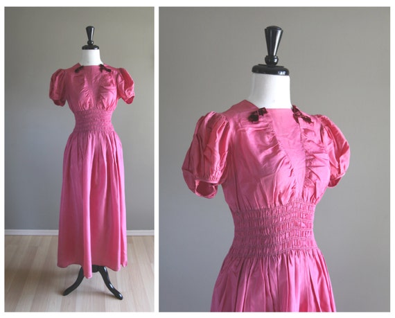 Pinup Perfect Vintage 1940s Formal Taffeta Evening