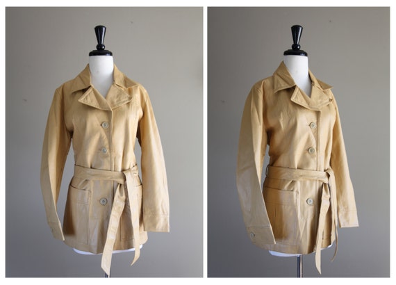 Lovely Mustard Yellow 1970s Rain Coat / Vintage Fa
