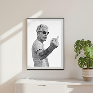Vintage Anthony Bourdain Kitchen Funny Print, Luxury Fashion Glamour Poster, Black and White Fine Art Chef Photography, Old Money Lifestyle