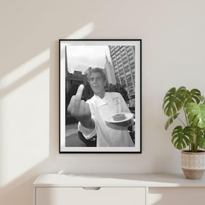Vintage Anthony Bourdain Kitchen Funny Print, Luxury Fashion Glamour Poster, Black and White Fine Art Chef Photography, Old Money Lifestyle