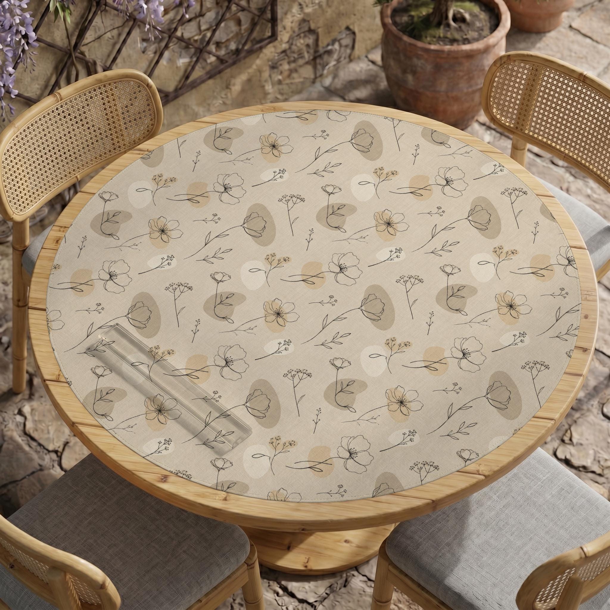 Neutral Floral Mahjong Mat image 2