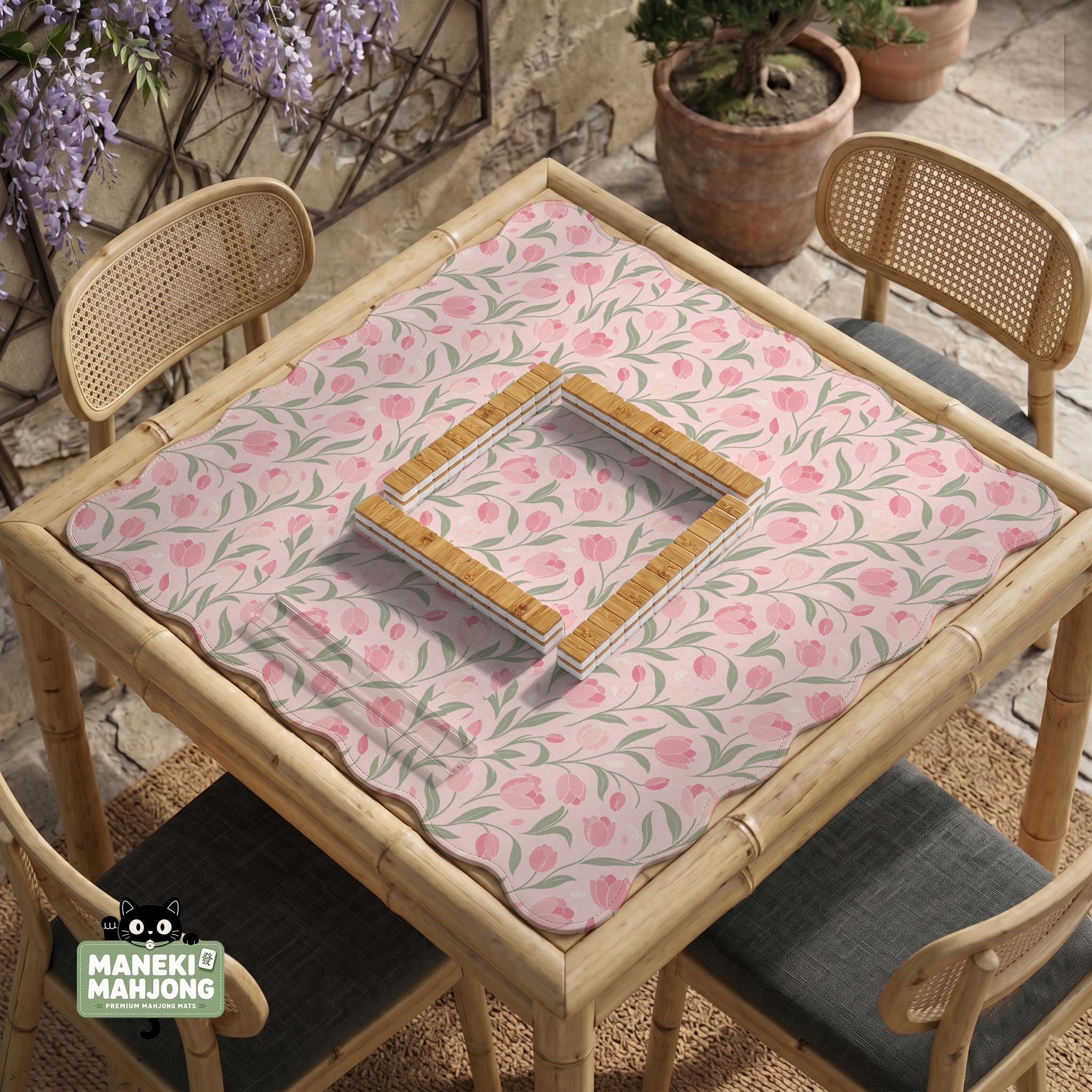 Pink Botanical Mahjong Mat image 4