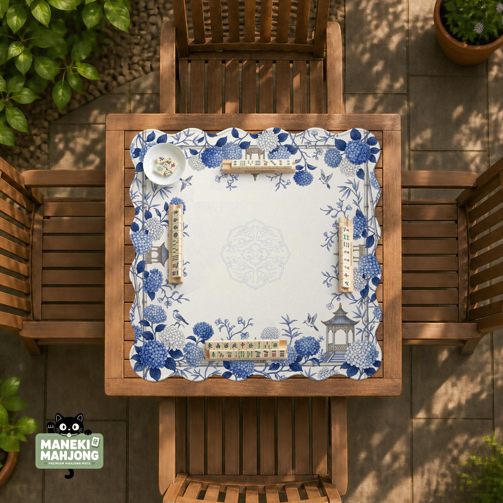 Blue Botanical Mahjong Mat image 4