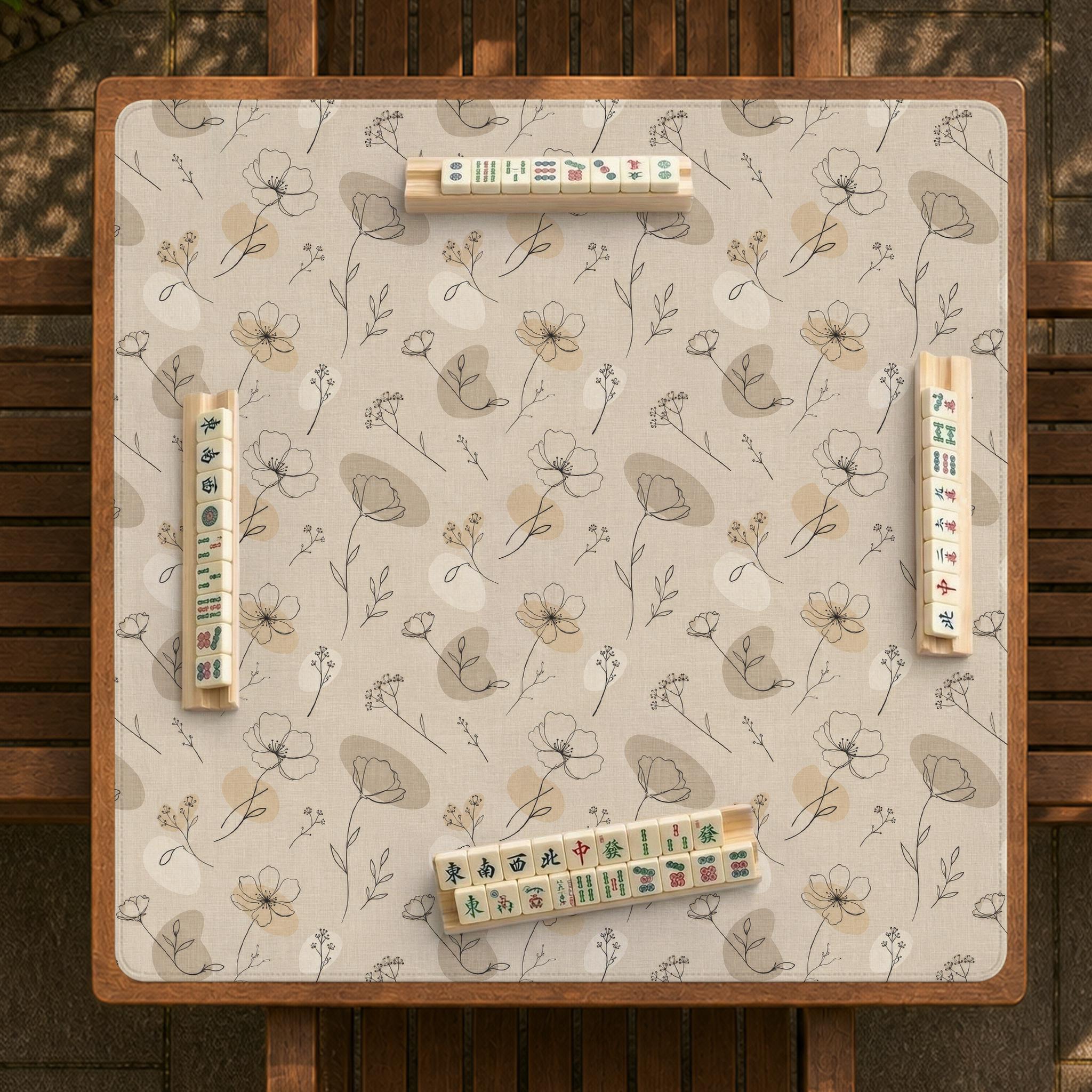 Neutral Floral Mahjong Mat image 3
