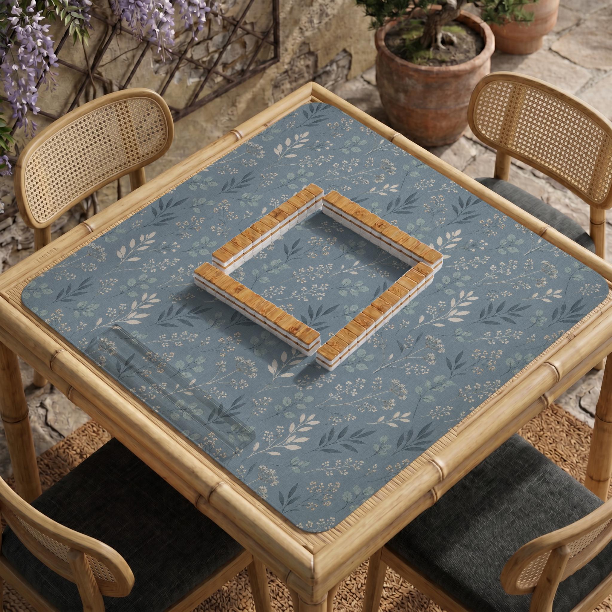 Blue Botanical Mahjong Mat image 4