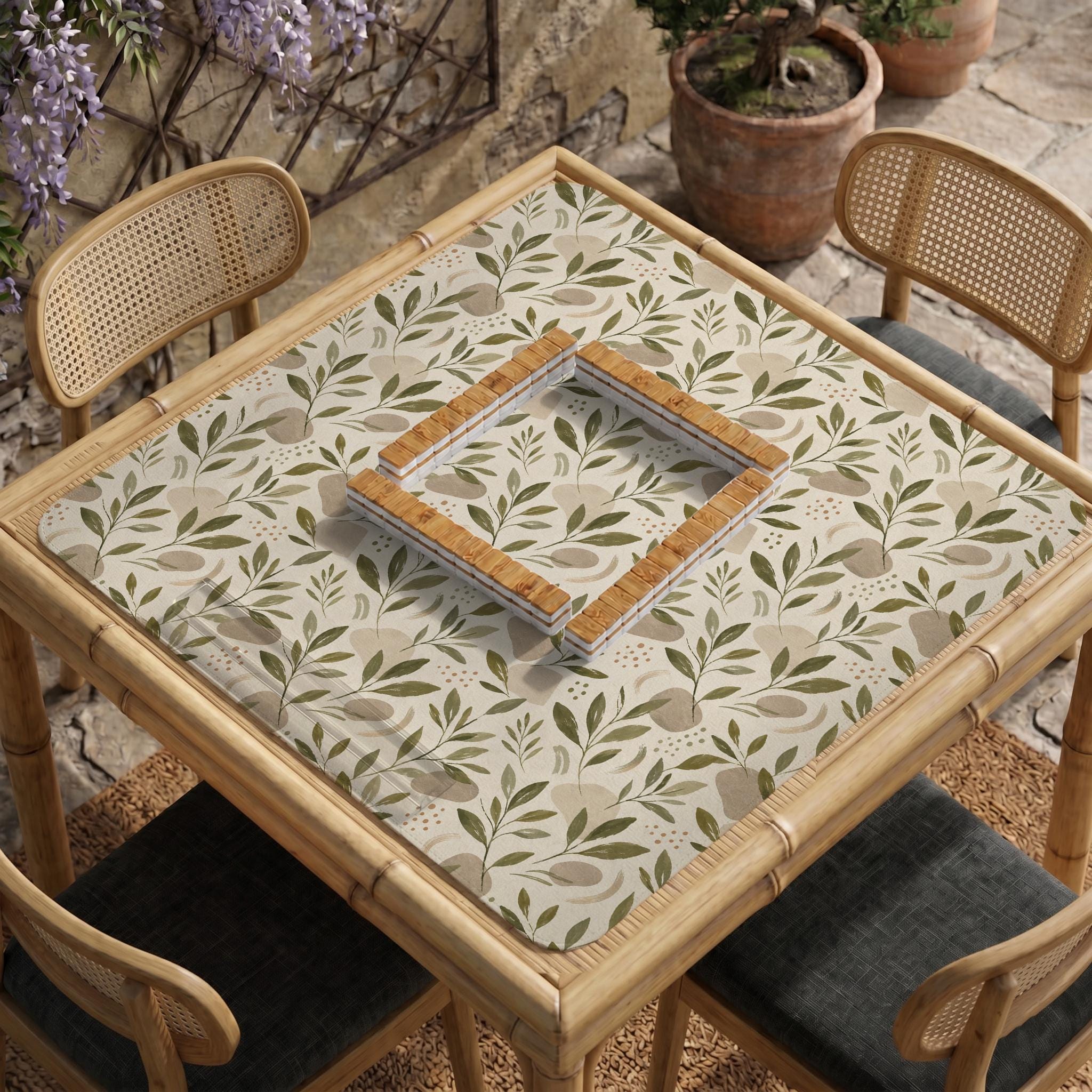 Sage Botanical Mahjong Mat image 2