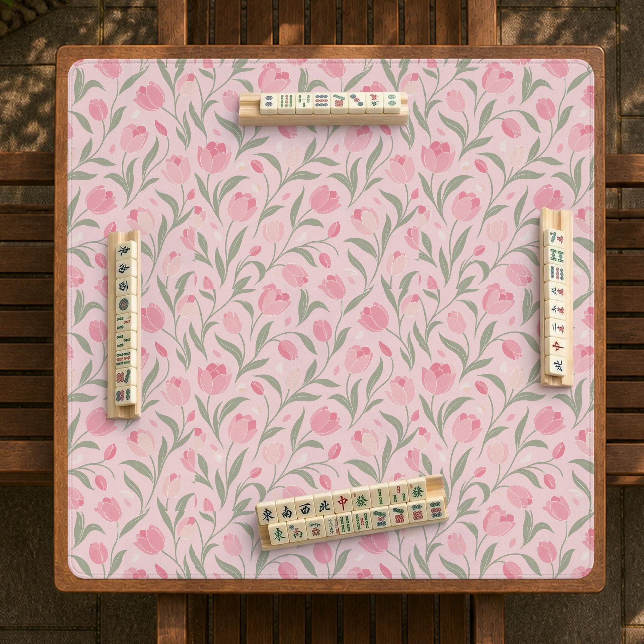 Pink Botanical Mahjong Mat image 3