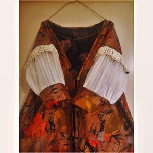 Bohemian Kimono Duster: Unique Long Cardigan with Lace Trim and Tulle Sleeves, All Upcycled Vintage Fabrics, Wearable Art