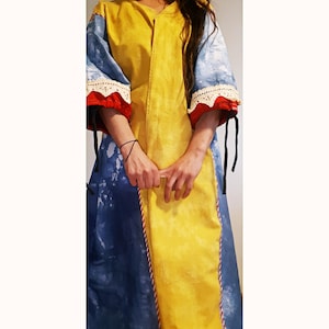 Handmade Tricolor Kimono Duster: Recycled Vintage Fabrics & Lace, Boho Wearable Art
