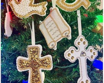 Handmade CHRISTmon Ornaments Set, Custom Handcrafted Pick Your Own 8 - 26 CHRISTian Holiday Decor