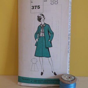 Vintage sewing pattern: The People pattern no 375, 1960s blouse, skirt and jacket, size 38