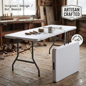 Artisan Crafted Folding Table – Heavy-Duty Portable Work Surface for Crafts, Events