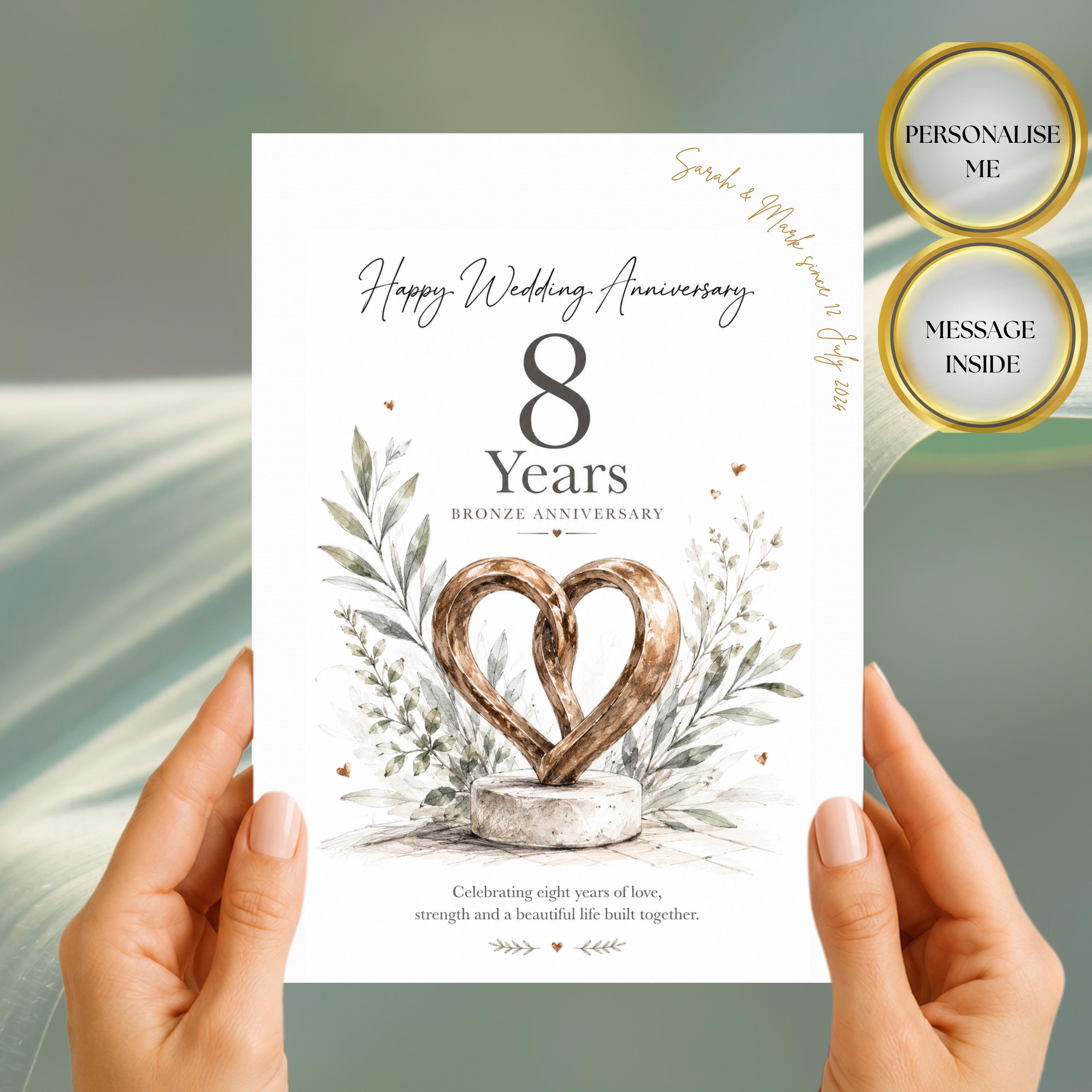 Personalised 8th Anniversary Card - Etsy Canada