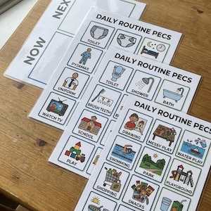 Daily Routine Visual Schedule 36 PECS Cards, Now and Next Board (Digital Download)