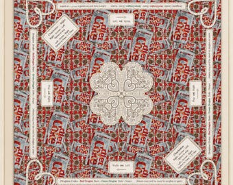Mahjong Imperial Play Mat Vintage Diet Coke Pattern | 2 Sizes | Mahjong Table Cover | Game Mat Gift