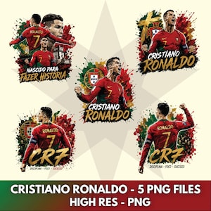 CR7 PNG Bundle, Cristiano Ronaldo Inspired Soccer Designs, Football Player Graphics, Sports Artwork for Shirts, Mugs & Tote Bags
