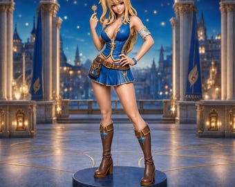 Lucy Heartfilia STL, Fairy Tail Anime Figurine, Celestial Spirit Key 3D Print