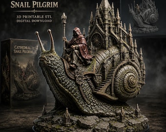 Cathedral Snail STL, Gothic Fantasy Pilgrim 3D Printable Model