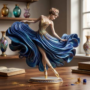 3D Digital Ballerina Figurine – Exquisite Detailed Art Statue for Modern Collectors and Digital Art Enthusiasts