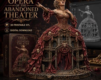 Haunted Opera Singer STL, Gothic Theater Woman 3D Printable Model
