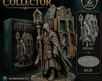 Door Collector STL, 2-Piece Fantasy Portal Wanderer 3D Printable Model