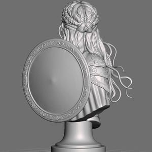 Wonder Woman Bust, Female Warrior Bust STL, Shieldmaiden 3D Print Model, Fantasy Warrior Statue, Detailed Armor Bust, Digital Download image 6