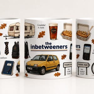 The Inbetweeners Mug | British Comedy TV Show Mug | 11oz Funny Gift for Him | Inbetweeners Fan Gift | Jay, Neil, Simon & Will Inspired