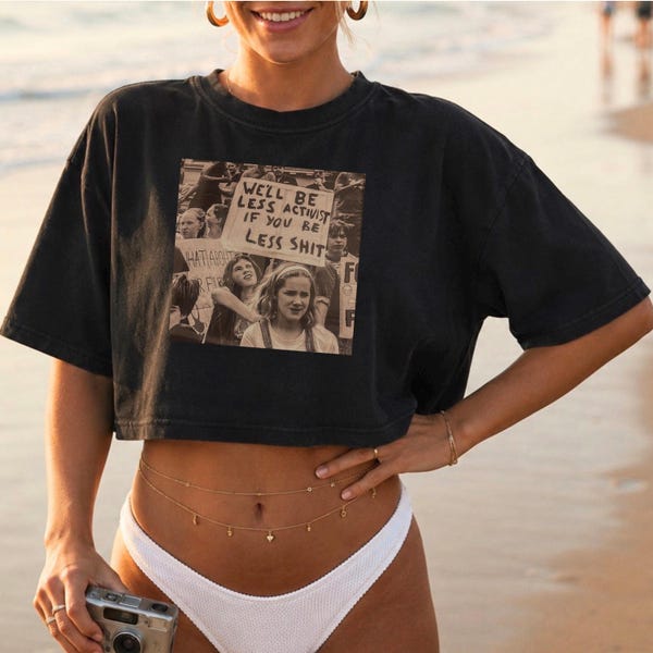 Boxy Cropped Comfort Colors Tee, Feminist Activism Shirt, Political Statement Apparel