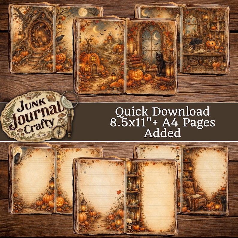 Halloween Junk Journal Kit, Vintage Spooky Printable Pages, Gothic ...