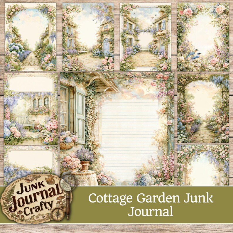 Cottage Garden Junk Journal Pages 160 Pages Vintage Botanical Floral ...