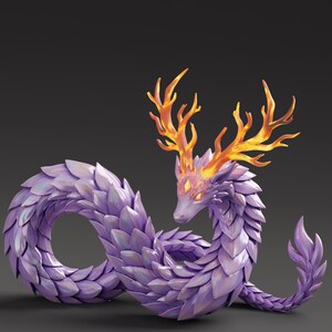 Celestial Bloom Serpent Ice And Fire Rigged Low poly 3D model