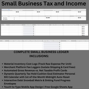 Keepin' It Simple Paycheck Allocator & Command Center | Small Business Crafting Ledger Google Sheets Spreadsheet, Dashboard Material Cost