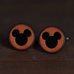 Gemelos para hombre - Gemelos estilo vintage - Gemelos de Mickey Mouse con caja de regalo