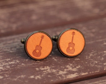 Men's cufflinks - Vintage Style Cufflinks - Guitar Design Cufflinks with a gift box